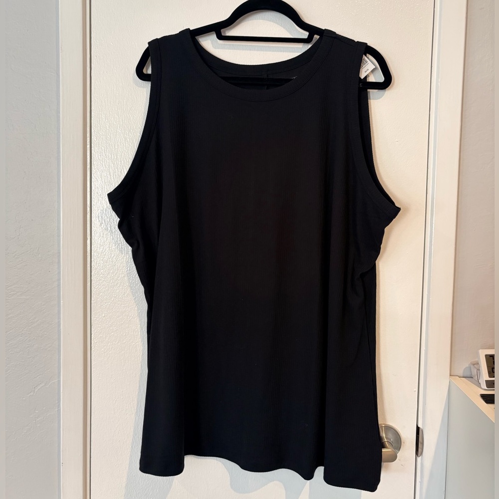 Lane Bryant High Neck Black Tank Top